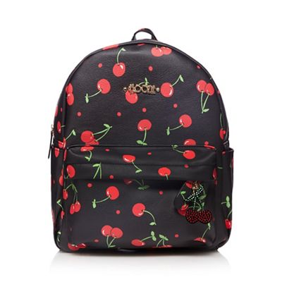 Black cherry print backpack